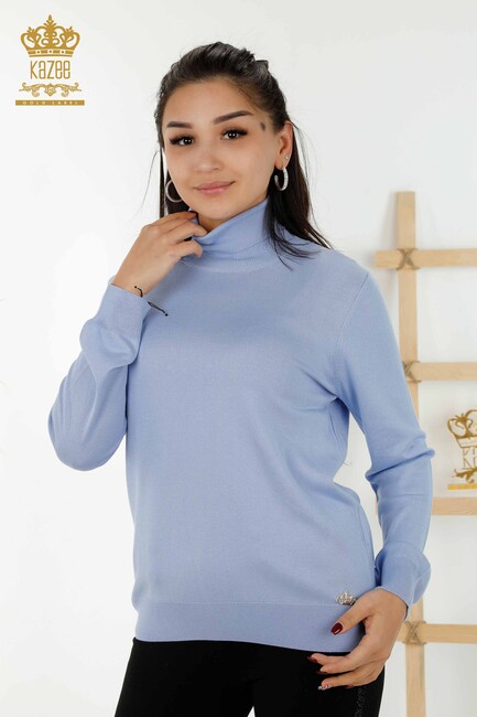 Women's Knitwear Logo Light Blue - 11122 | KAZEE - Thumbnail