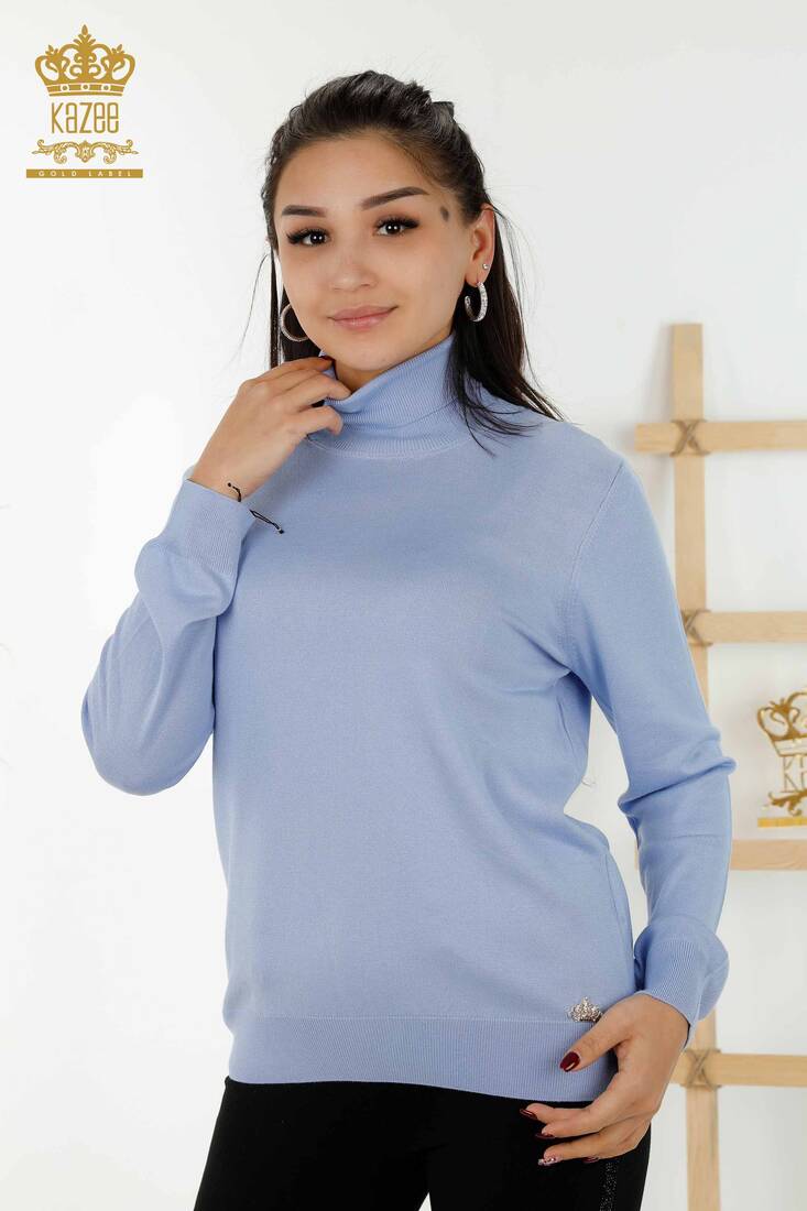 Women's Knitwear Logo Light Blue - 11122 | KAZEE