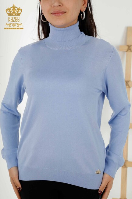 Women's Knitwear Logo Light Blue - 11122 | KAZEE - Thumbnail