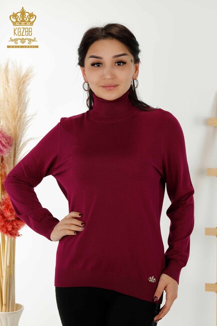 Women's Knitwear Logo Purple - 11122 | KAZEE - Thumbnail