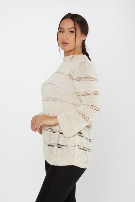 Women's Knitwear Long Sleeve Beige - 30298 | KAZEE - Thumbnail