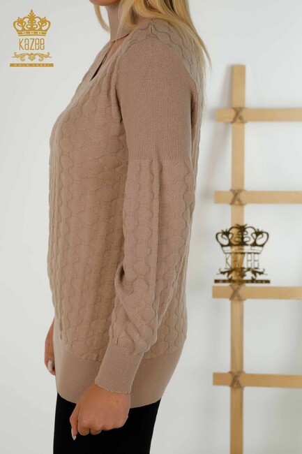 Women's Knitwear Long Sleeve Beige - 30363 | KAZEE - Thumbnail