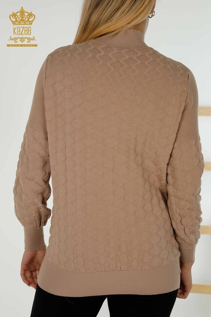 Women's Knitwear Long Sleeve Beige - 30363 | KAZEE - Thumbnail