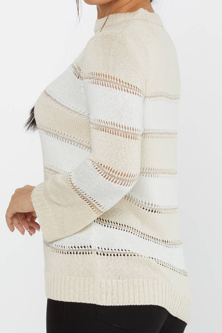 Women's Knitwear Long Sleeve Beige-Bone - 30298 | KAZEE