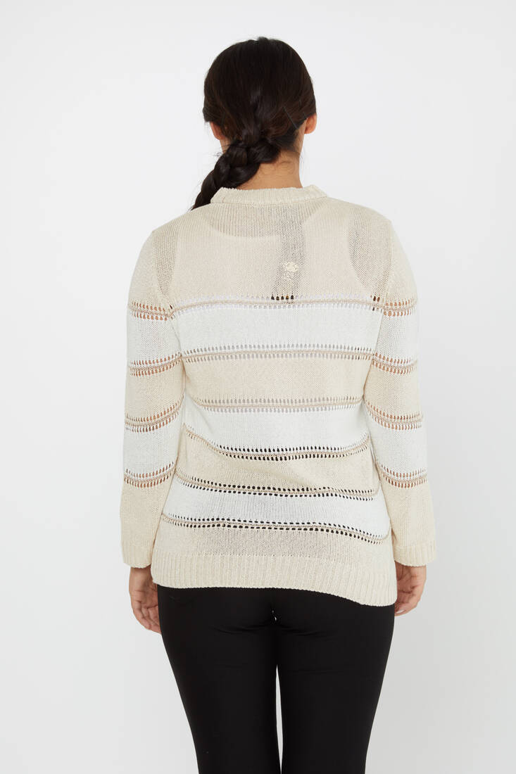 Women's Knitwear Long Sleeve Beige-Bone - 30298 | KAZEE