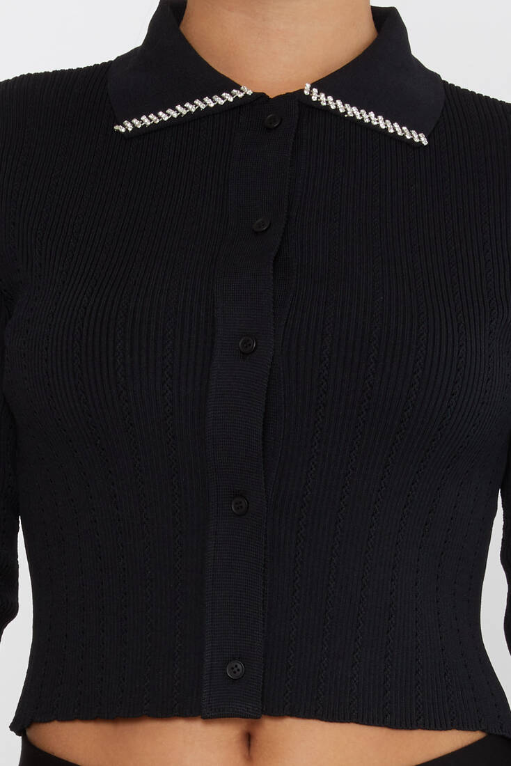 Women's Knitwear Long Sleeve Black - 31301 | KAZEE