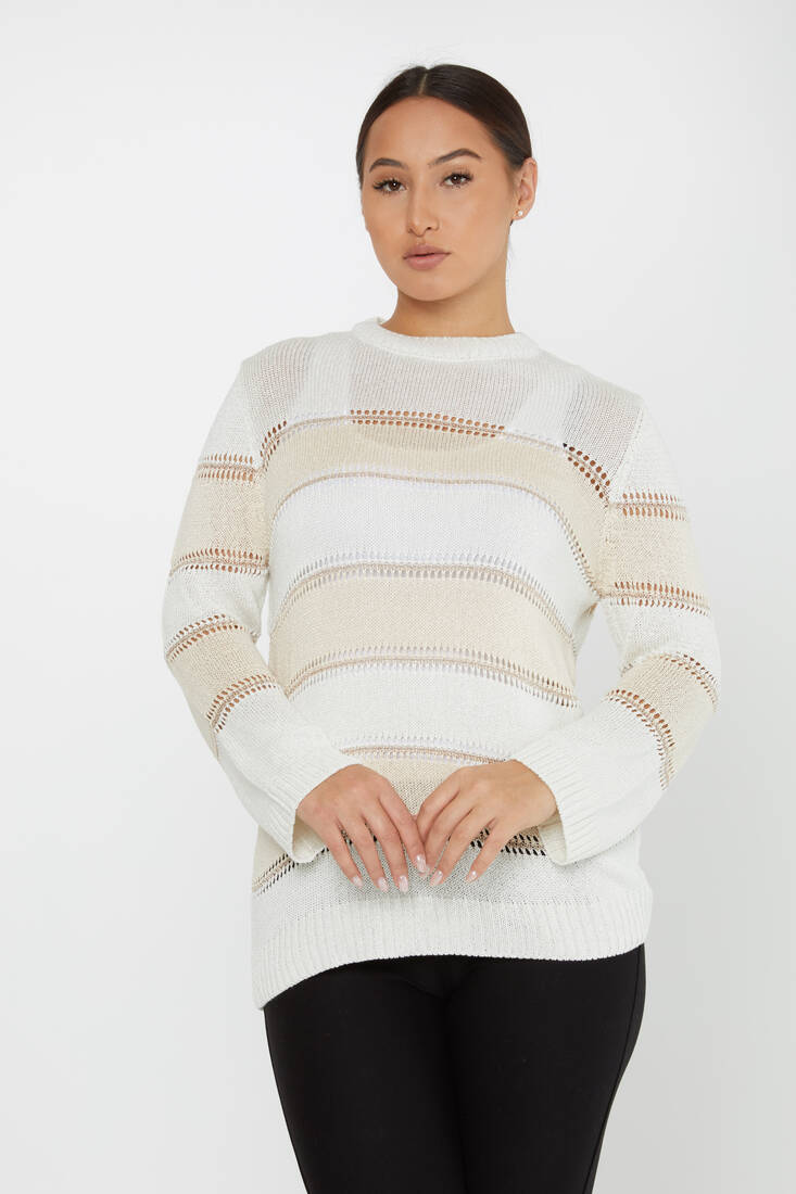 Women's Knitwear Long Sleeve Bone-Beige - 30298 | KAZEE