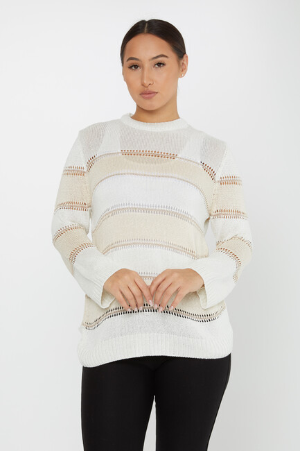 Women's Knitwear Long Sleeve Bone-Beige - 30298 | KAZEE - Thumbnail