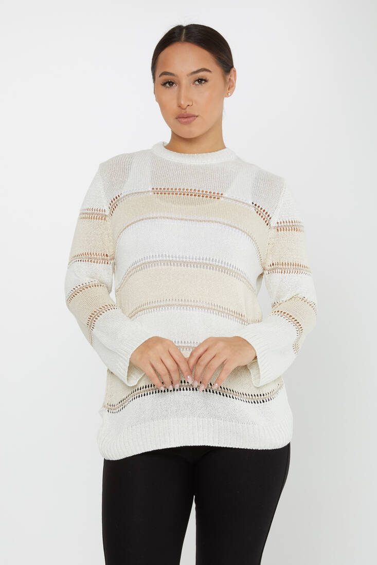 Women's Knitwear Long Sleeve Bone-Beige - 30298 | KAZEE