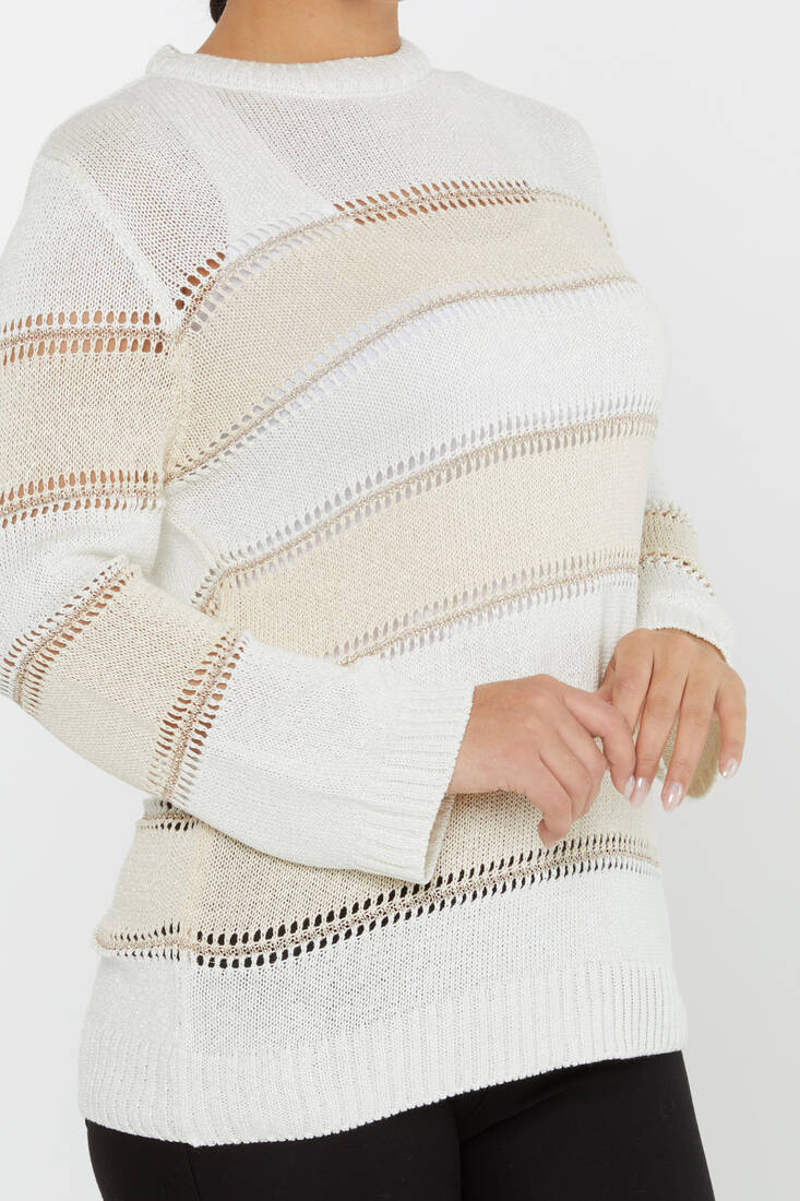 Women's Knitwear Long Sleeve Bone-Beige - 30298 | KAZEE