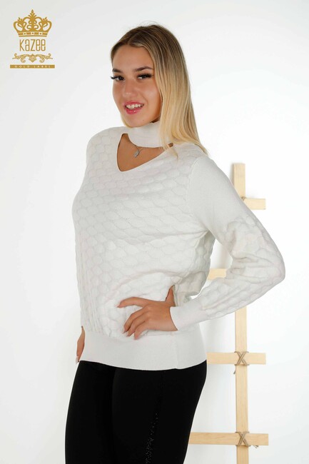 Women's Knitwear Long Sleeve Ecru - 30363 | KAZEE - Thumbnail