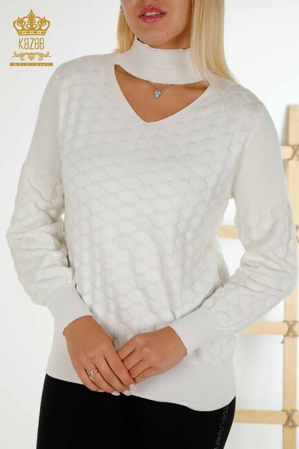 Women's Knitwear Long Sleeve Ecru - 30363 | KAZEE - Thumbnail