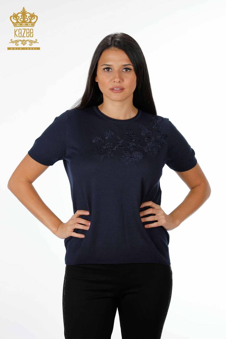 Women's Knitwear Navy Blue - Women's Clothing from Istanbul - 16849 | KAZEE