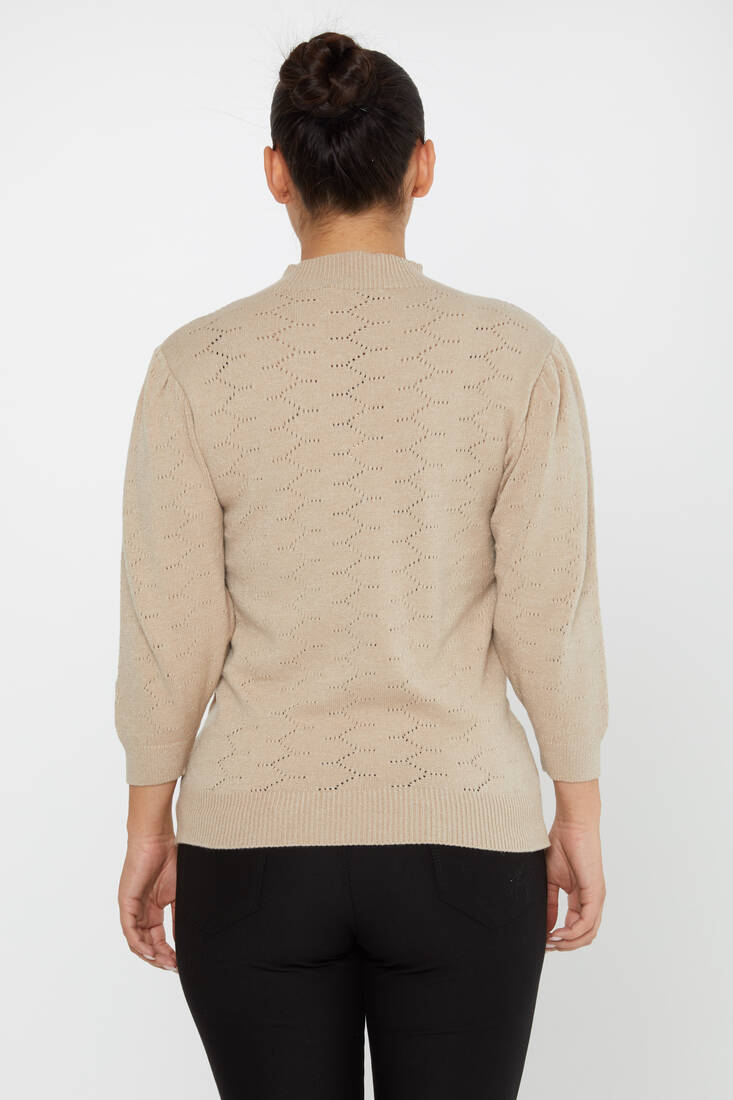 Women's Knitwear Patterned Beige - 30341 | KAZEE