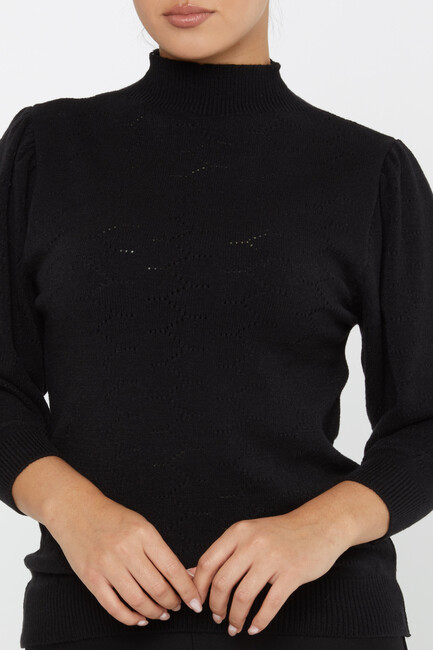 Women's Knitwear Patterned Black - 30341 | KAZEE - Thumbnail