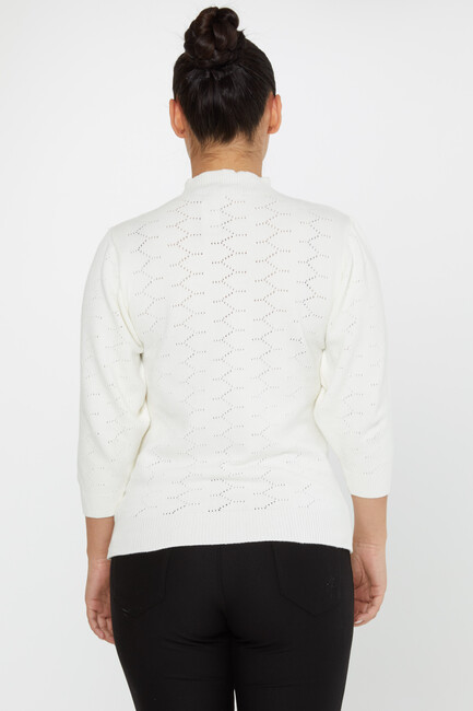 Women's Knitwear Patterned Ecru - 30341 | KAZEE - Thumbnail