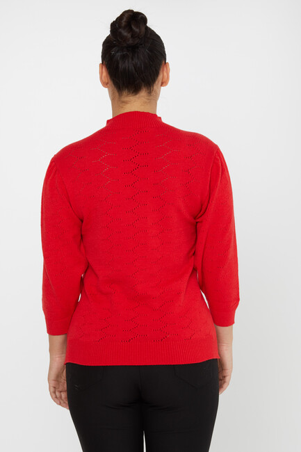 Women's Knitwear Patterned Red - 30341 | KAZEE - Thumbnail