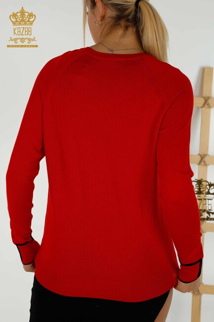 Women's Knitwear Pocket Detailed Red - 30108 | KAZEE - Thumbnail