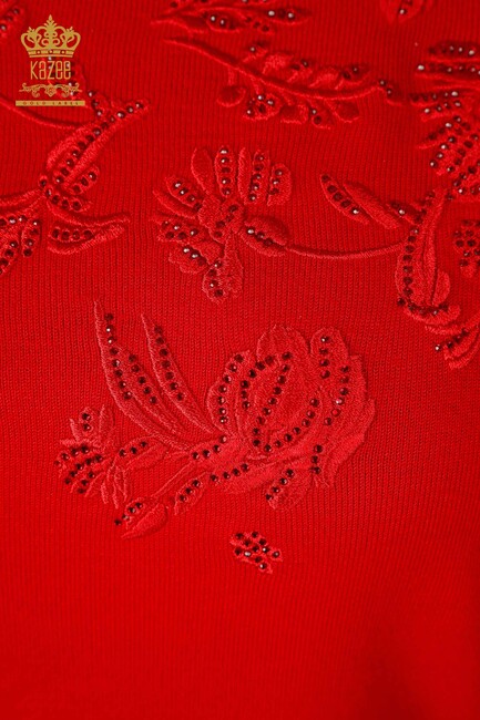 Women's Knitwear Red - Women's Clothing from Istanbul - 16849 | KAZEE - Thumbnail