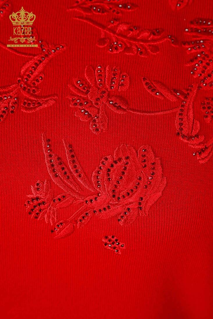 Women's Knitwear Red - Women's Clothing from Istanbul - 16849 | KAZEE