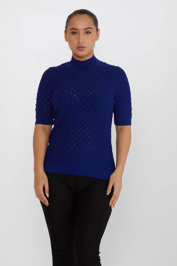 Women's Knitwear Self-Patterned Glittery Saks - 30035 | KAZEE