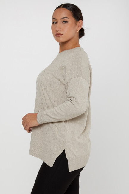 Women's Knitwear Self-Woven Beige - 31072 | KAZEE - Thumbnail