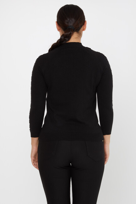 Women's Knitwear Self-Woven Black - 31035 | KAZEE - Thumbnail