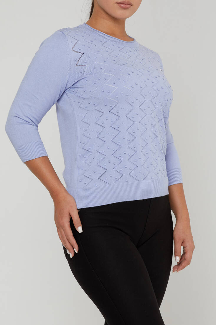 Women's Knitwear Self-Woven Blue - 31239 | KAZEE