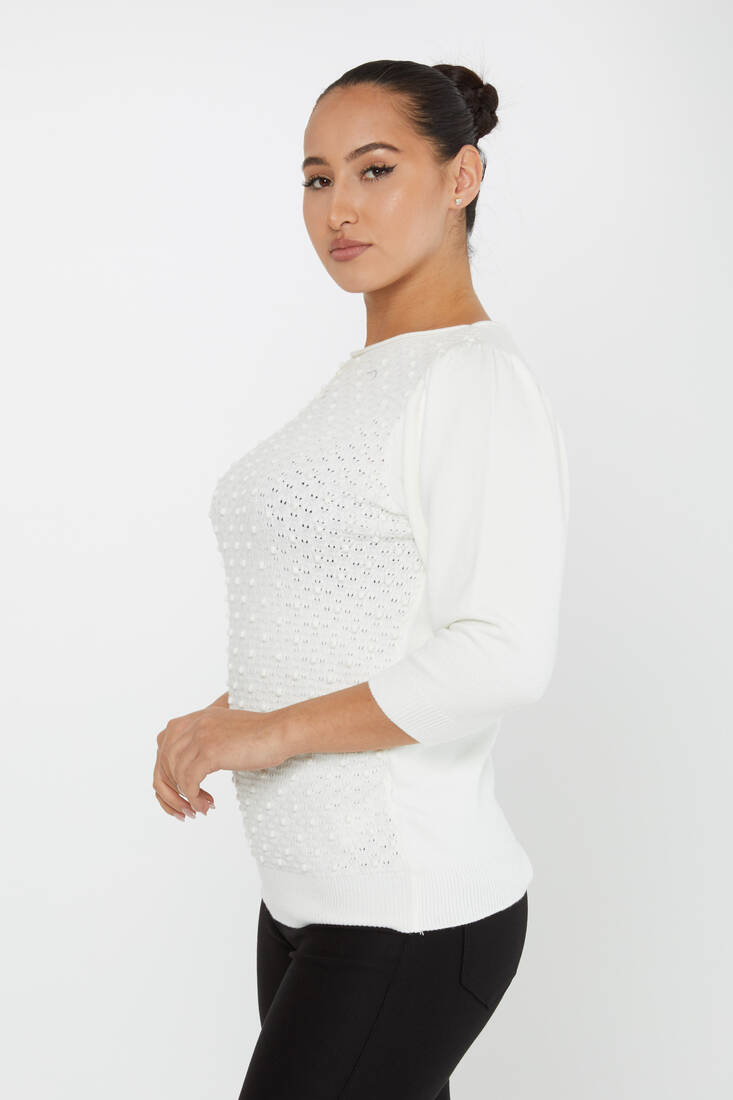 Women's Knitwear Self-Woven Ecru - 30340 | KAZEE