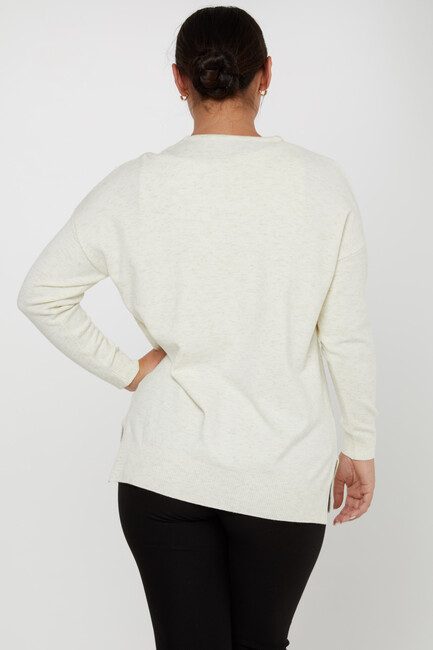 Women's Knitwear Self-Woven Ecru - 31072 | KAZEE - Thumbnail