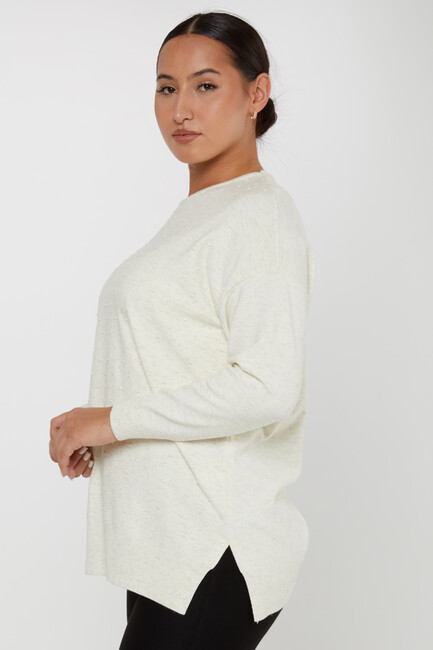 Women's Knitwear Self-Woven Ecru - 31072 | KAZEE - Thumbnail