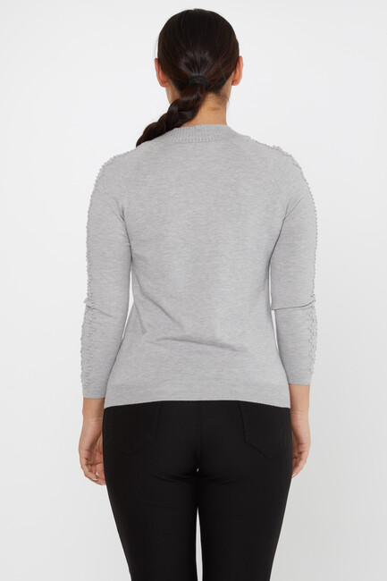 Women's Knitwear Self-Woven Gray - 31035 | KAZEE - Thumbnail