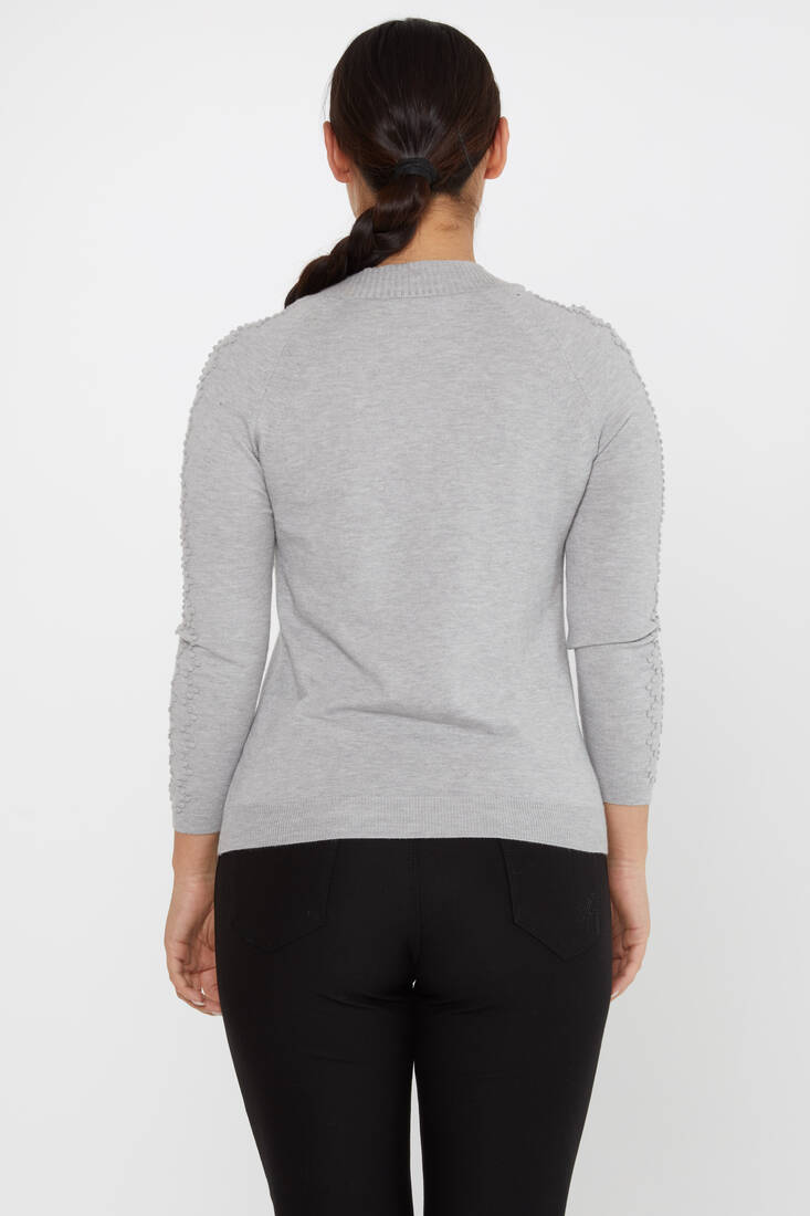 Women's Knitwear Self-Woven Gray - 31035 | KAZEE