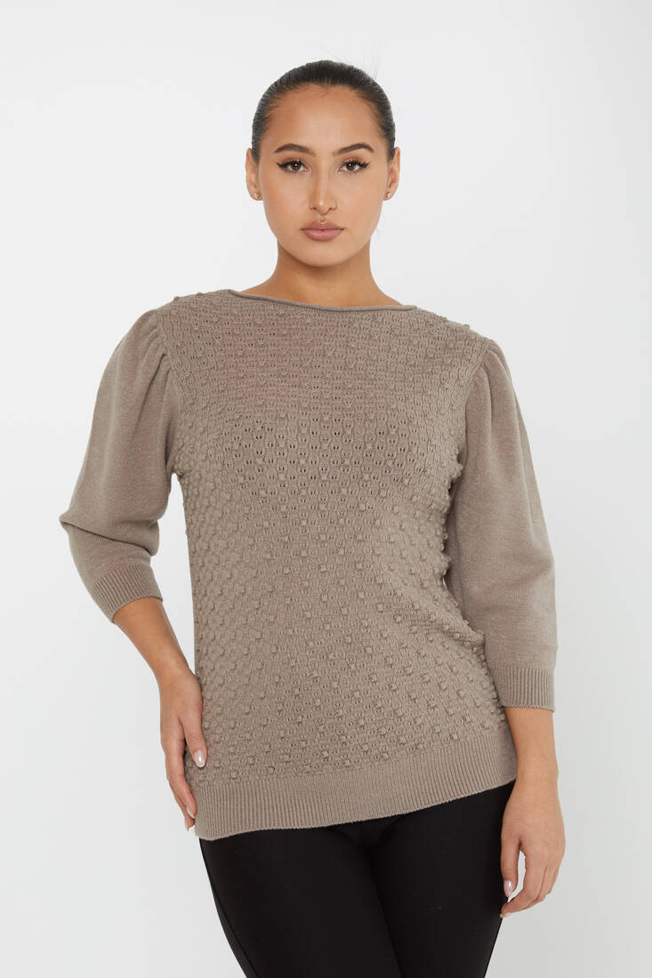 Women's Knitwear Self-Woven Mink - 30340 | KAZEE