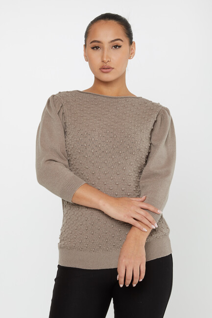 Women's Knitwear Self-Woven Mink - 30340 | KAZEE - Thumbnail