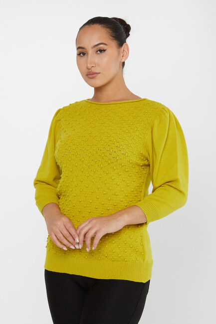 Women's Knitwear Self-Woven Mustard - 30340 | KAZEE - Thumbnail