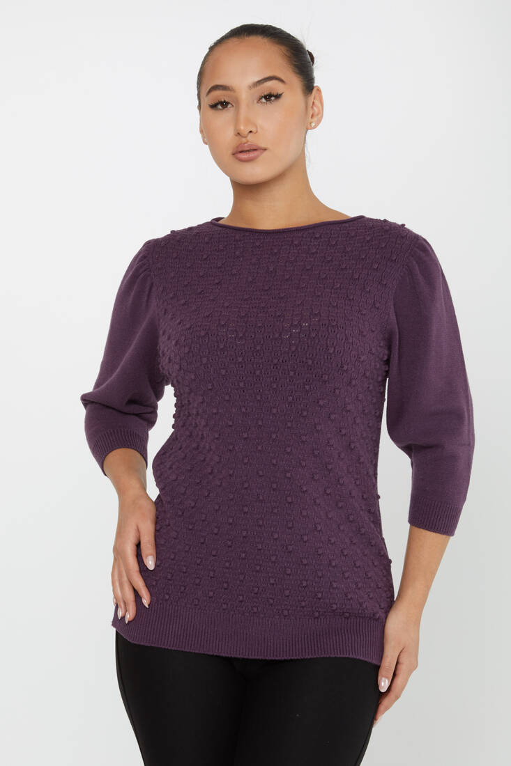 Women's Knitwear Self-Woven Purple - 30340 | KAZEE