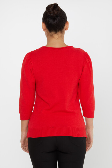 Women's Knitwear Self-Woven Red - 30340 | KAZEE - Thumbnail