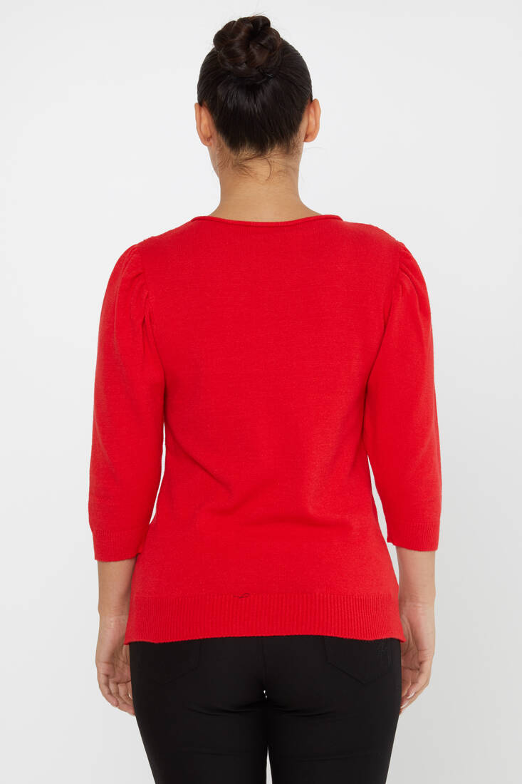 Women's Knitwear Self-Woven Red - 30340 | KAZEE