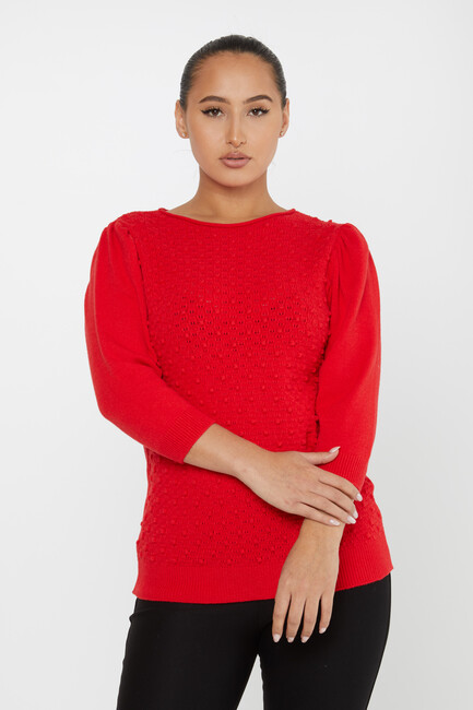 Women's Knitwear Self-Woven Red - 30340 | KAZEE - Thumbnail