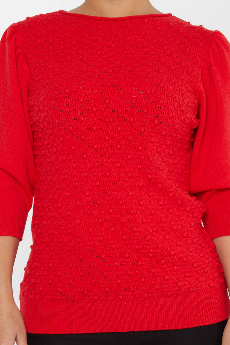 Women's Knitwear Self-Woven Red - 30340 | KAZEE