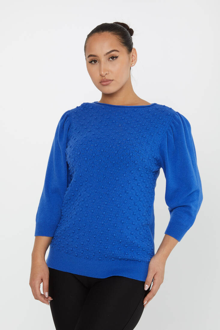 Women's Knitwear Self-Woven Saxe - 30340 | KAZEE