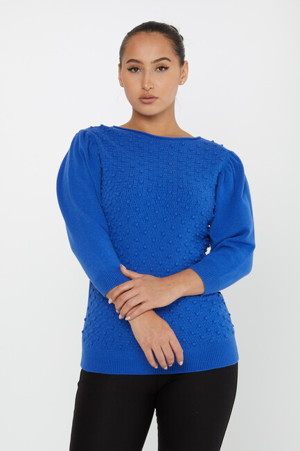 Women's Knitwear Self-Woven Saxe - 30340 | KAZEE - Thumbnail