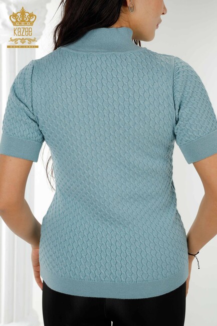 Women's Knitwear Short Sleeve Blue - 30119 | KAZEE - Thumbnail