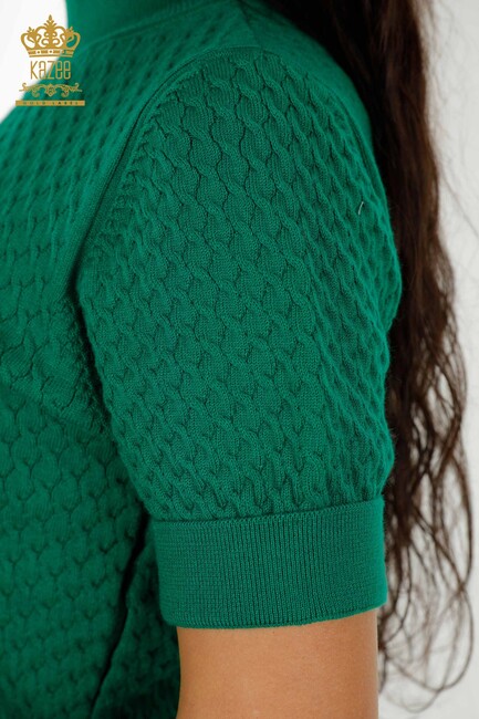 Women's Knitwear Short Sleeve Green - 30119 | KAZEE - Thumbnail