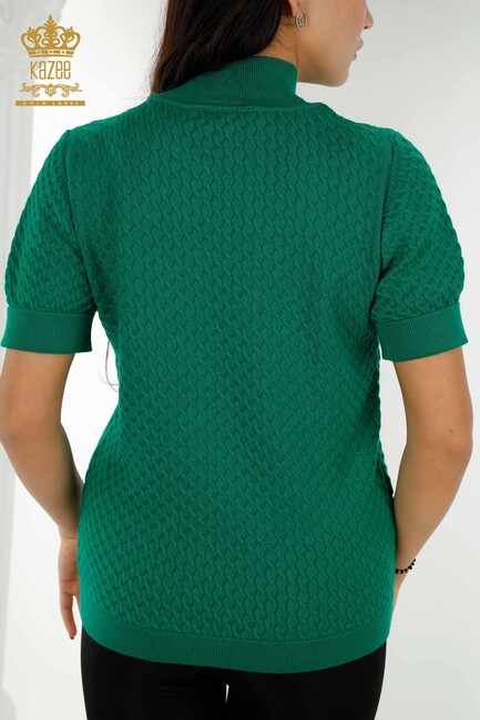 Women's Knitwear Short Sleeve Green - 30119 | KAZEE - Thumbnail