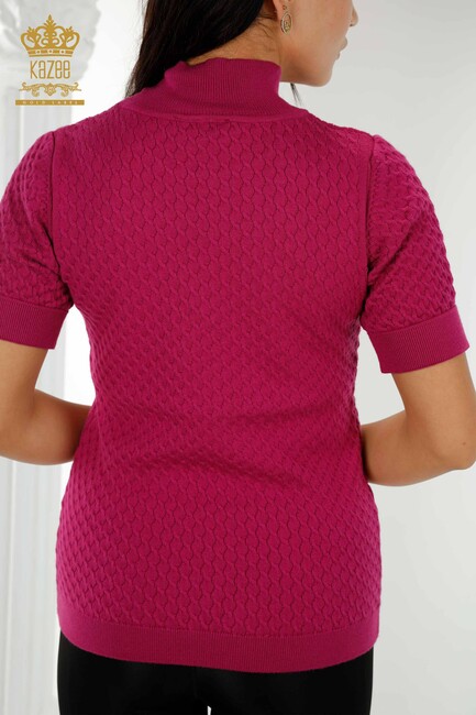 Women's Knitwear Short Sleeve Purple - 30119 | KAZEE - Thumbnail