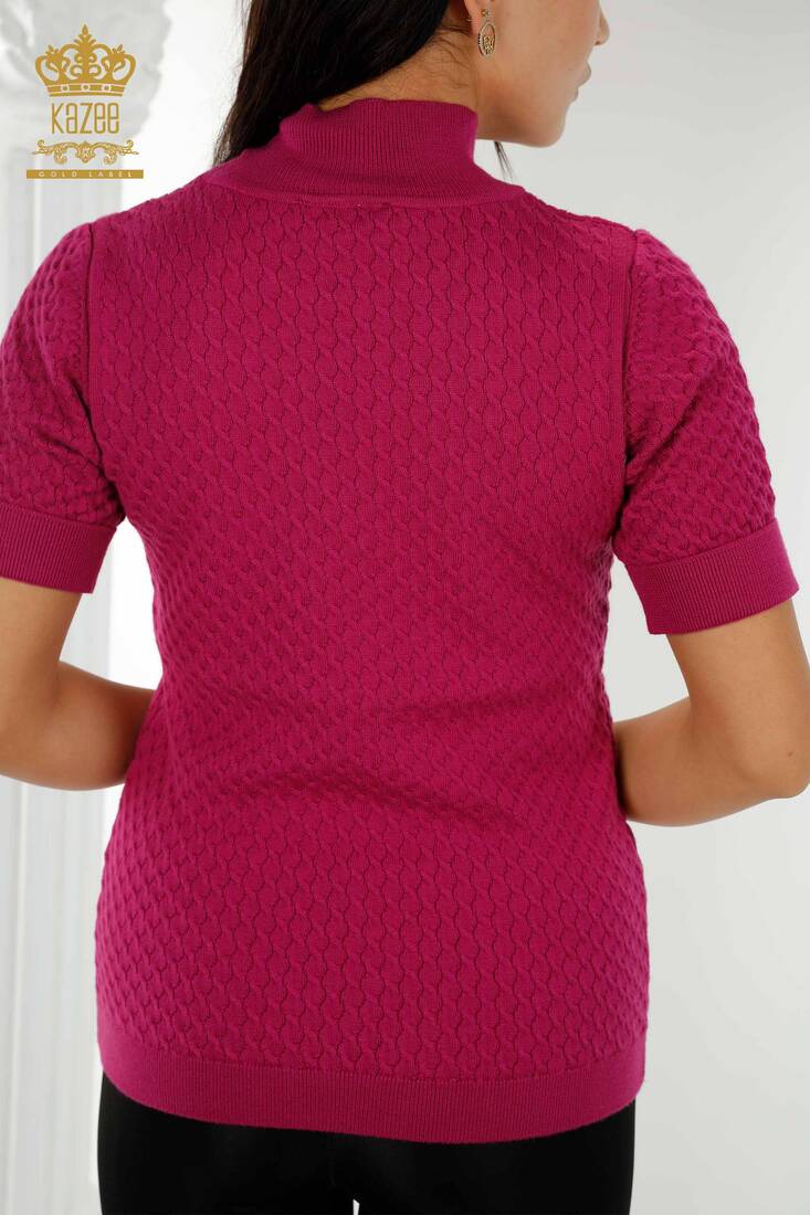 Women's Knitwear Short Sleeve Purple - 30119 | KAZEE