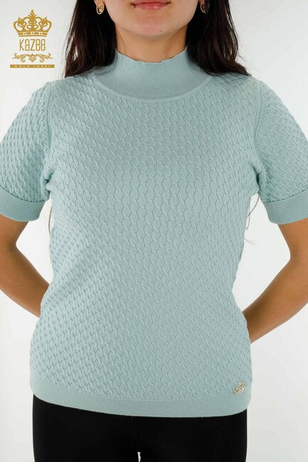 Women's Knitwear Short Sleeve Mint - 30119 | KAZEE - Thumbnail