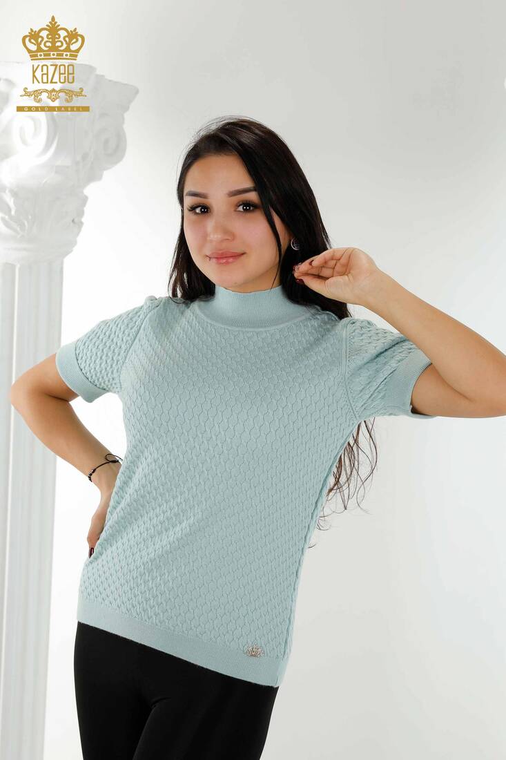 Women's Knitwear Short Sleeve Mint - 30119 | KAZEE